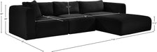 Meridian Furniture - Shaggy Corduroy Performance Fabric Upholstered Modular Sectional - 641Black-Sec3A - GreatFurnitureDeal