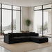 Meridian Furniture - Shaggy Corduroy Performance Fabric Upholstered Modular Sectional - 641Black-Sec4A - GreatFurnitureDeal