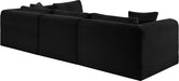 Meridian Furniture - Shaggy Corduroy Performance Fabric Upholstered Modular Sectional - 641Black-Sec4B - GreatFurnitureDeal