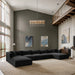 Meridian Furniture - Shaggy Corduroy Performance Fabric Upholstered Modular Sectional - 641Black-Sec6F - GreatFurnitureDeal