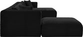 Meridian Furniture - Shaggy Corduroy Performance Fabric Upholstered Modular Sectional - 641Black-Sec6F - GreatFurnitureDeal