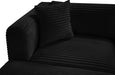 Meridian Furniture - Shaggy Corduroy Performance Fabric Upholstered Modular Sectional - 641Black-Sec6F - GreatFurnitureDeal