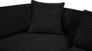 Meridian Furniture - Shaggy Corduroy Performance Fabric Upholstered Modular Sectional - 641Black-Sec7A - GreatFurnitureDeal