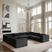 Meridian Furniture - Shaggy Corduroy Upholstered Modular Sectional - 641Black-Sec8A - GreatFurnitureDeal