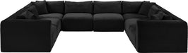 Meridian Furniture - Shaggy Corduroy Upholstered Modular Sectional - 641Black-Sec8A - GreatFurnitureDeal