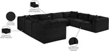 Meridian Furniture - Shaggy Corduroy Upholstered Modular Sectional - 641Black-Sec8A - GreatFurnitureDeal