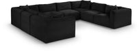 Meridian Furniture - Shaggy Corduroy Upholstered Modular Sectional - 641Black-Sec8A - GreatFurnitureDeal