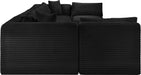 Meridian Furniture - Shaggy Corduroy Upholstered Modular Sectional - 641Black-Sec8B - GreatFurnitureDeal