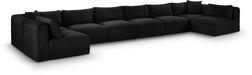 Meridian Furniture - Shaggy Corduroy Upholstered Modular Sectional - 641Black-Sec8B - GreatFurnitureDeal