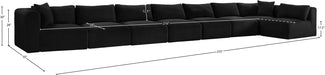 Meridian Furniture - Shaggy Corduroy Upholstered Modular Sectional - 641Black-Sec8C - GreatFurnitureDeal