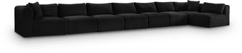 Meridian Furniture - Shaggy Corduroy Upholstered Modular Sectional - 641Black-Sec8C - GreatFurnitureDeal