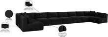 Meridian Furniture - Shaggy Corduroy Upholstered Modular Sectional - 641Black-Sec9A - GreatFurnitureDeal