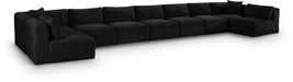 Meridian Furniture - Shaggy Corduroy Upholstered Modular Sectional - 641Black-Sec9A - GreatFurnitureDeal