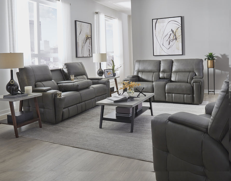 Southern Motion REVIVE - 463 Hudson Triple Power Sofa with Power Drop Down Table in Oasis Coal - 463-65P - GreatFurnitureDeal