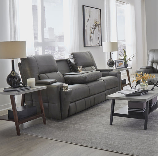 Southern Motion REVIVE - 463 Hudson Triple Power Console Loveseat with Cooling Unit in Oasis Coal - 463-86P - GreatFurnitureDeal