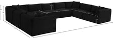 Meridian Furniture - Shaggy Corduroy Upholstered Modular Sectional - 641Black-Sec9B - GreatFurnitureDeal