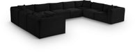 Meridian Furniture - Shaggy Corduroy Upholstered Modular Sectional - 641Black-Sec9B - GreatFurnitureDeal