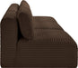 Meridian Furniture - Shaggy Corduroy Performance Fabric Upholstered Modular Sofa - 641Brown-S93 - GreatFurnitureDeal