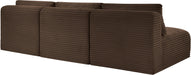 Meridian Furniture - Shaggy Corduroy Performance Fabric Upholstered Modular Sofa - 641Brown-S93 - GreatFurnitureDeal