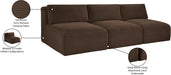 Meridian Furniture - Shaggy Corduroy Performance Fabric Upholstered Modular Sofa - 641Brown-S93 - GreatFurnitureDeal