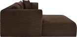 Meridian Furniture - Shaggy Corduroy Performance Fabric Upholstered Modular Sectional - 641Brown-Sec3A - GreatFurnitureDeal