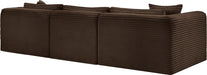 Meridian Furniture - Shaggy Corduroy Performance Fabric Upholstered Modular Sectional - 641Brown-Sec4A - GreatFurnitureDeal