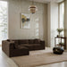 Meridian Furniture - Shaggy Corduroy Performance Fabric Upholstered Modular Sectional - 641Brown-Sec4B - GreatFurnitureDeal