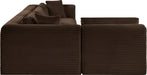 Meridian Furniture - Shaggy Corduroy Performance Fabric Upholstered Modular Sectional - 641Brown-Sec4B - GreatFurnitureDeal