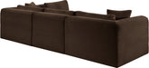 Meridian Furniture - Shaggy Corduroy Performance Fabric Upholstered Modular Sectional - 641Brown-Sec4B - GreatFurnitureDeal