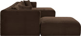 Meridian Furniture - Shaggy Corduroy Performance Fabric Upholstered Modular Sectional - 641Brown-Sec6F - GreatFurnitureDeal