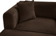 Meridian Furniture - Shaggy Corduroy Performance Fabric Upholstered Modular Sectional - 641Brown-Sec6F - GreatFurnitureDeal