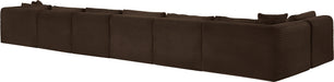 Meridian Furniture - Shaggy Corduroy Upholstered Modular Sectional - 641Brown-Sec7B - GreatFurnitureDeal