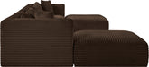 Meridian Furniture - Shaggy Corduroy Upholstered Modular Sectional - 641Brown-Sec7C - GreatFurnitureDeal