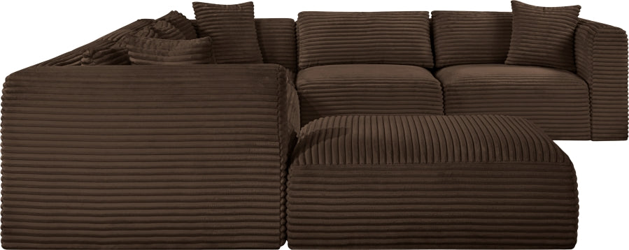 Meridian Furniture - Shaggy Corduroy Upholstered Modular Sectional - 641Brown-Sec7D