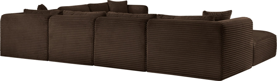 Meridian Furniture - Shaggy Corduroy Upholstered Modular Sectional - 641Brown-Sec7D