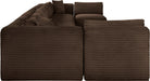 Meridian Furniture - Shaggy Corduroy Upholstered Modular Sectional - 641Brown-Sec9A - GreatFurnitureDeal