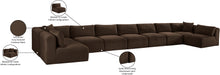 Meridian Furniture - Shaggy Corduroy Upholstered Modular Sectional - 641Brown-Sec9A - GreatFurnitureDeal