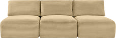 Meridian Furniture - Shaggy Corduroy Performance Fabric Upholstered Modular Sofa - 641Camel-S93 - GreatFurnitureDeal