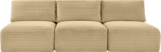 Meridian Furniture - Shaggy Corduroy Performance Fabric Upholstered Modular Sofa - 641Camel-S93 - GreatFurnitureDeal