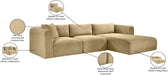 Meridian Furniture - Shaggy Corduroy Performance Fabric Upholstered Modular Sectional - 641Camel-Sec3A - GreatFurnitureDeal