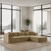 Meridian Furniture - Shaggy Corduroy Performance Fabric Upholstered Modular Sectional - 641Camel-Sec4A - GreatFurnitureDeal