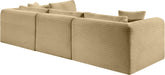 Meridian Furniture - Shaggy Corduroy Performance Fabric Upholstered Modular Sectional - 641Camel-Sec4B - GreatFurnitureDeal