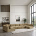 Meridian Furniture - Shaggy Corduroy Performance Fabric Upholstered Modular Sectional - 641Camel-Sec7A - GreatFurnitureDeal