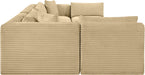 Meridian Furniture - Shaggy Corduroy Performance Fabric Upholstered Modular Sectional - 641Camel-Sec7A - GreatFurnitureDeal