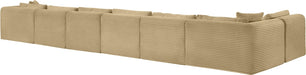 Meridian Furniture - Shaggy Corduroy Upholstered Modular Sectional - 641Camel-Sec7B - GreatFurnitureDeal