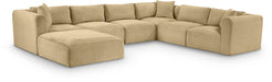 Meridian Furniture - Shaggy Corduroy Upholstered Modular Sectional - 641Camel-Sec7D - GreatFurnitureDeal