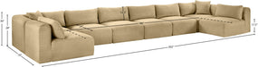 Meridian Furniture - Shaggy Corduroy Upholstered Modular Sectional - 641Camel-Sec8B - GreatFurnitureDeal