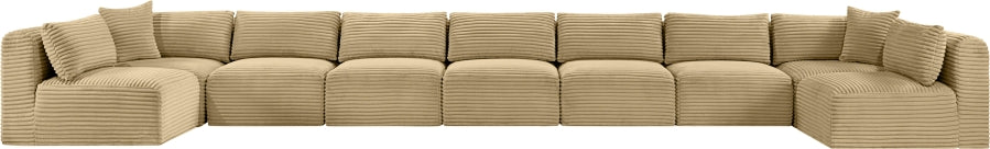 Meridian Furniture - Shaggy Corduroy Upholstered Modular Sectional - 641Camel-Sec9A - GreatFurnitureDeal