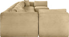 Meridian Furniture - Shaggy Corduroy Upholstered Modular Sectional - 641Camel-Sec9A - GreatFurnitureDeal