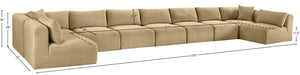 Meridian Furniture - Shaggy Corduroy Upholstered Modular Sectional - 641Camel-Sec9A - GreatFurnitureDeal